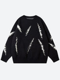 Poshoot Christmas Thanksgiving Gifts  Grunge Claw Distressed Knitted Sweater