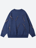 Poshoot Christmas Thanksgiving Gifts  Grunge Claw Distressed Knitted Sweater