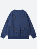 Poshoot Christmas Thanksgiving Gifts  Grunge Claw Distressed Knitted Sweater