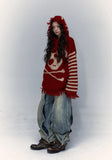 Poshoot Christmas Thanksgiving Gifts  Grunge Tasseled Hooded Sweater