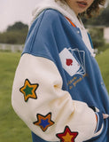 Poshoot Lucky Embroidery Varsity Jacket