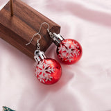 Poshoot Christmas Small Bulb Shape Drop Earrings for Women Resin Ball Sparkling Powder Snowflake Star Ear Hook Earring Holiday Jewelry