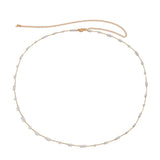 Cute Kpop Boho Simulate Pearl Thin Belt Waist Beads Chain Jeans Delicate Body Jewelry Women Harness Fashion Natural Decorations