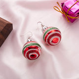 Poshoot Creative Christmas Resin Ball Ear Hook Earrings For Women Star Snowflake Shiny Sequins Round Ball Dangle Earring Xmas Jewelry