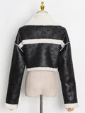 Poshoot Cropped Fur Lining Biker Jacket