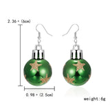 Poshoot Creative Christmas Resin Ball Ear Hook Earrings For Women Star Snowflake Shiny Sequins Round Ball Dangle Earring Xmas Jewelry