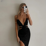 Poshoot Bold Blackout Cutwork Split Dress