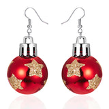 Poshoot Creative Christmas Resin Ball Ear Hook Earrings For Women Star Snowflake Shiny Sequins Round Ball Dangle Earring Xmas Jewelry