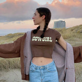 Poshoot Cowgirl O Neck Crop Top