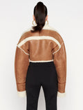 Poshoot Cropped Fur Lining Biker Jacket