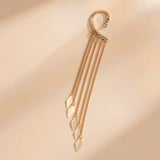 Poshoot Kpop Long Tassel Clip Earring for Women Ladies No Piercing Fake Cartilage Exquisite Ear Bone Clips Pendientes Jewelry