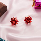 Poshoot Handmade Christmas Stud Earrings For Women Red Green Xmas Color Ribbons Earrings Merry Christmas New Year Party Jewelry Gift