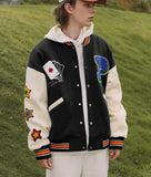 Poshoot Lucky Embroidery Varsity Jacket