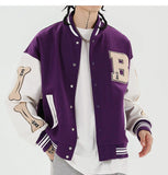 Poshoot Varsity Lettering Embroidery Jacket