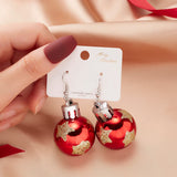 Poshoot Creative Christmas Resin Ball Ear Hook Earrings For Women Star Snowflake Shiny Sequins Round Ball Dangle Earring Xmas Jewelry