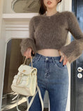 Poshoot Natalee Plush Crop Sweater