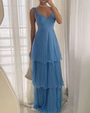 dress Fashion Lady Elegant Dress 2024 Summer Sexy Sleeveless Multi-Layer Pleated Solid Color Dress