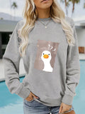 teacher outfits Autumn and Winter Women's Casual Long-Sleeved round Neck Pear Large Printed Pullover Sweatshirt Sweater