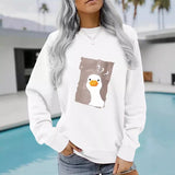 teacher outfits Autumn and Winter Women's Casual Long-Sleeved round Neck Pear Large Printed Pullover Sweatshirt Sweater