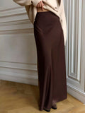 fall outfits 2024 Fishtail Skirt 2024 Spring Satin Satin Long High Waist Sheath Mop Fishtail Skirt