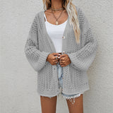 fall outfits 2024 Fashion New Women's Long Sleeve Hollow Women's Cardigan Beach Blouse Summer Autumn Clothing Sweater