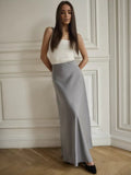 fall outfits 2024 Fishtail Skirt 2024 Spring Satin Satin Long High Waist Sheath Mop Fishtail Skirt