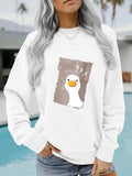 teacher outfits Autumn and Winter Women's Casual Long-Sleeved round Neck Pear Large Printed Pullover Sweatshirt Sweater