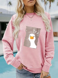 teacher outfits Autumn and Winter Women's Casual Long-Sleeved round Neck Pear Large Printed Pullover Sweatshirt Sweater