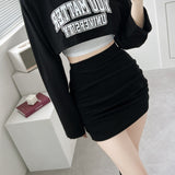 Design Slimming Pleated Hip Skirt Short Skirt Tight Slimming Summer Hot Girl Sexy Pure Desire