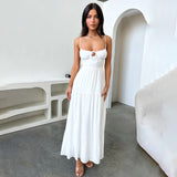 summer outfits inspo Yj682 Summer New Lace-up Waist Dress Style Strap Backless a Swing Holiday Dress Women's Clothing