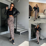 outfit inspo 2024 Spring and Autumn Fashion High Waist Slimming Leopard Print Split Skirt for Women