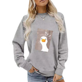 teacher outfits Autumn and Winter Women's Casual Long-Sleeved round Neck Pear Large Printed Pullover Sweatshirt Sweater