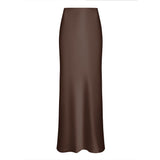 fall outfits 2024 Fishtail Skirt 2024 Spring Satin Satin Long High Waist Sheath Mop Fishtail Skirt