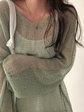 Poshoot Oversized Long Sleeve Crochet Knit Top