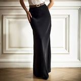 fall outfits 2024 Fishtail Skirt 2024 Spring Satin Satin Long High Waist Sheath Mop Fishtail Skirt