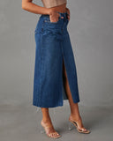 teacher outfits 2024 New Split Denim Skirt Women's High Waist Washed American A- line Skirt Mid-Length