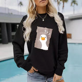 teacher outfits Autumn and Winter Women's Casual Long-Sleeved round Neck Pear Large Printed Pullover Sweatshirt Sweater