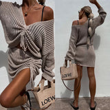 back to school fits Summer New Casual Sexy Women's Skirt Suit Fashion Pleated Top Solid Color Drawstring Skirt