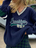 Poshoot Brooklyn Varsity Knit Sweater