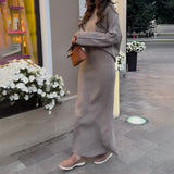 fall outfits 2024 Autumn and Winter New Fashion Casual V-neck Stitching Solid Color Comfortable Loose Suit Skirt