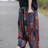 outfit 2024 Spring New Color Matching Harem Trousers Cropped Pants Casual Pants Retro Artistic