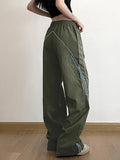 Poshoot Vintage Striped Piping Baggy Sweatpants