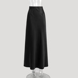 fall outfits 2024 Fishtail Skirt 2024 Spring Satin Satin Long High Waist Sheath Mop Fishtail Skirt