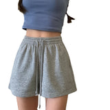 comfy school outfits Casual Sports Shorts Women's Loose Wide Leg Slimming Summer Spring New Elastic Waist Straight Three Pants