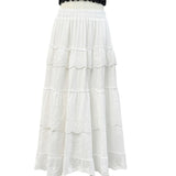 church outfit Spring 2024 New French Gentle Style Lace Stitching Ruffled Cake Skirt Western Style All-Match Fairy Skirt