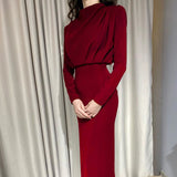 church outfit 2024 Women's Clothing New Autumn Fashion Elegant Waist-Tight Western Style Slimming Solid Color Long Sleeve Dress Women