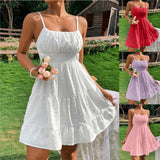 Poshoot summer outfits inspo New Summer Swiss round Strap Dress