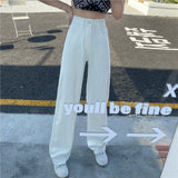 college outfits Pink High Waist Jeans for Women Spring and Summer New Korean Style Loose Slimming Straight Casual Sweet Spicy Wide Leg Pants Fashion