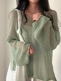 Poshoot Oversized Long Sleeve Crochet Knit Top