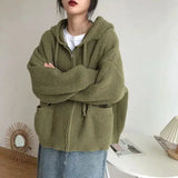 Poshoot Christmas Thanksgiving Gifts  Oversized Knitted Hooded Cardigan